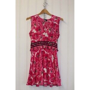The Kooples Pink Paris Silk Floral Mini Dress NWT Retail $330 Size 2 Small